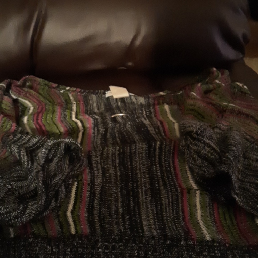 Multi-color Cold Shoulder Sweater